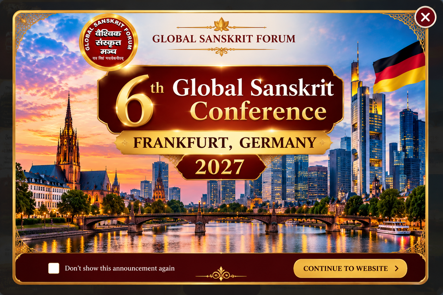 6th Global Sanskrit Conference, Frankfurt, Germany, 2027 — Global Sanskrit Forum